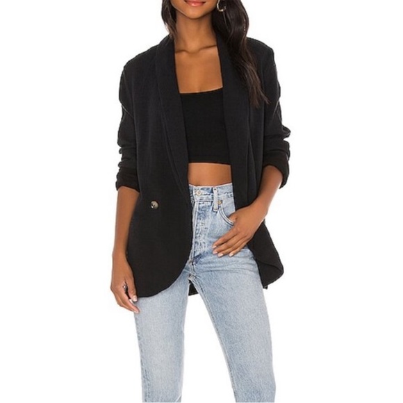Free People EUC Oversized Rowan Blazer Black - Picture 2 of 12